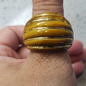 14kt Tiger eye dome ring